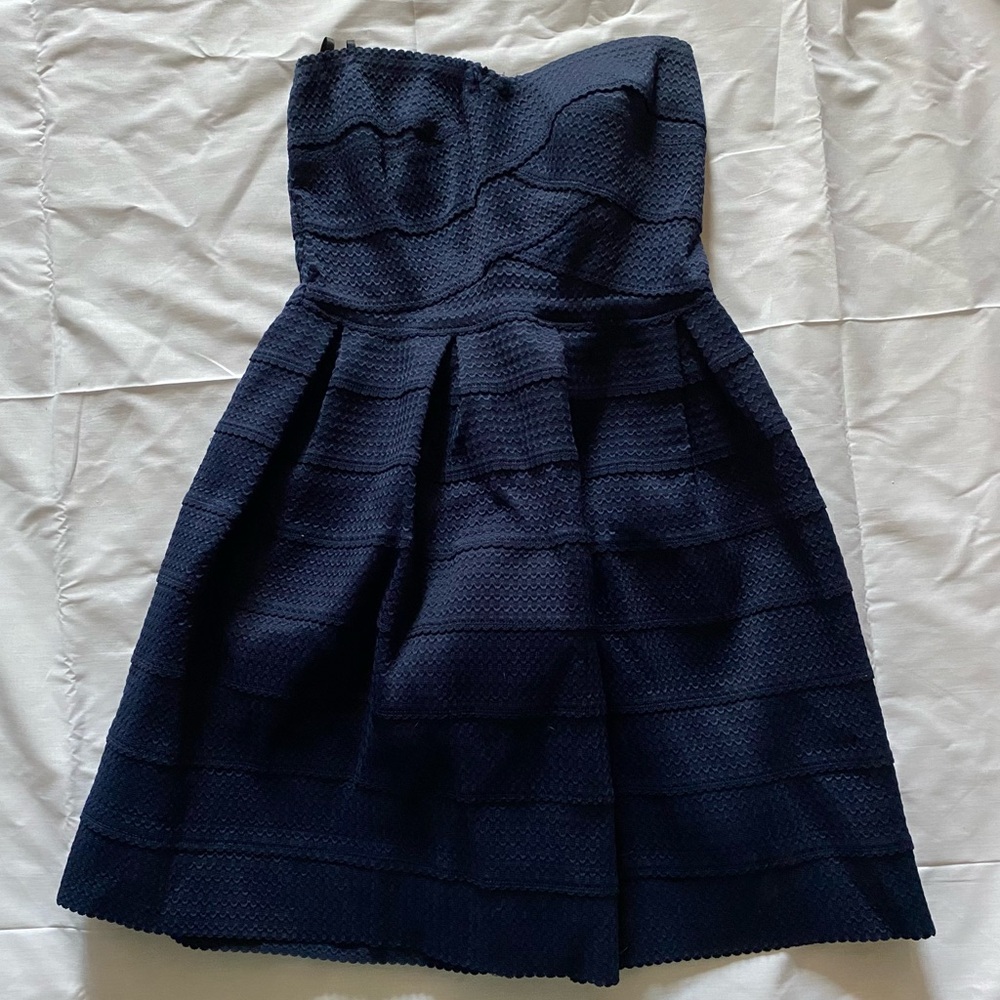Camielle Navy Strapless Short Dress